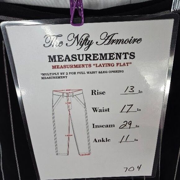 a new day Black Striped Linen Blend Wide Leg Tapered Ankle Pull On Pant L Beach - Picture 7 of 9